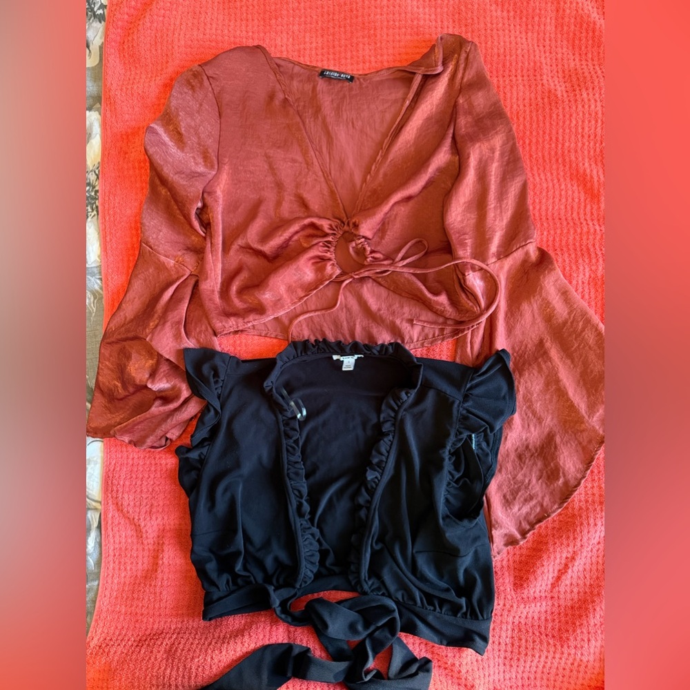 Bundle Elegant Rust and Black Women's Tops